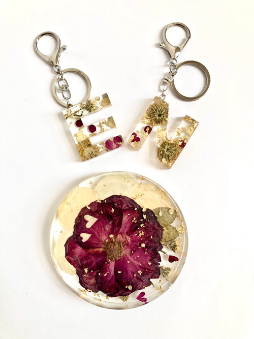 Custom Alphabet Resin Keychain