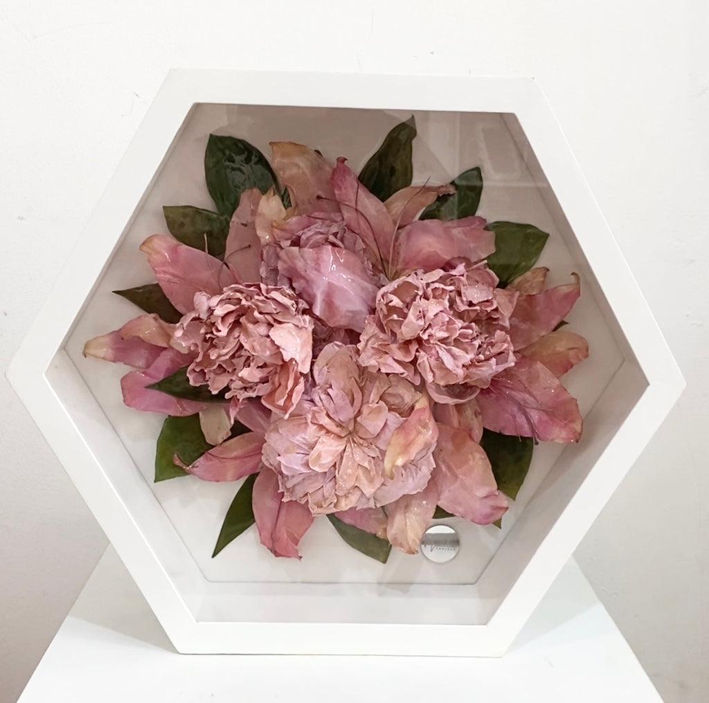 3D Flower Preservation Hexagonal Frame