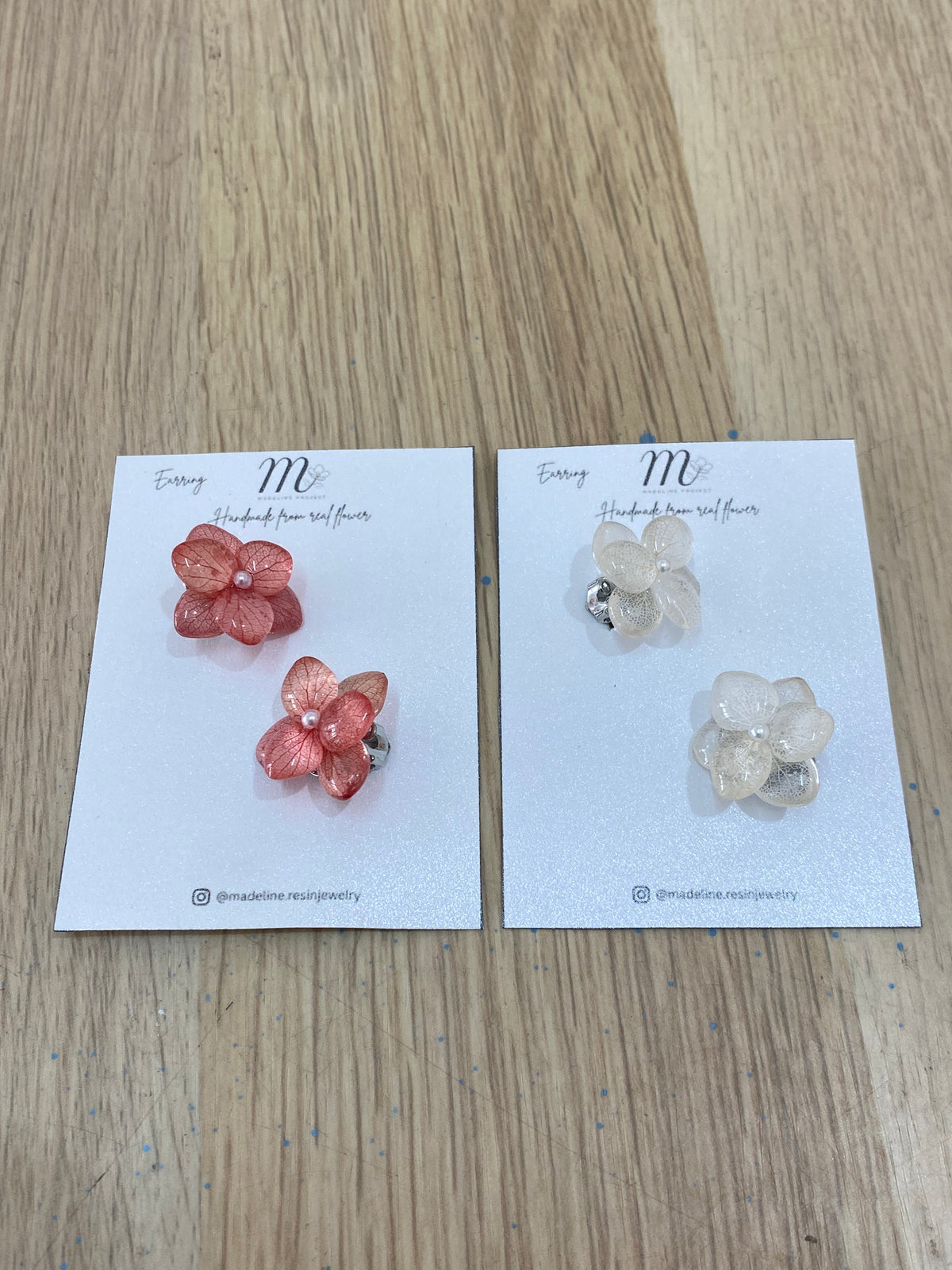 Hydrangea Plump Stud / Clip Earrings