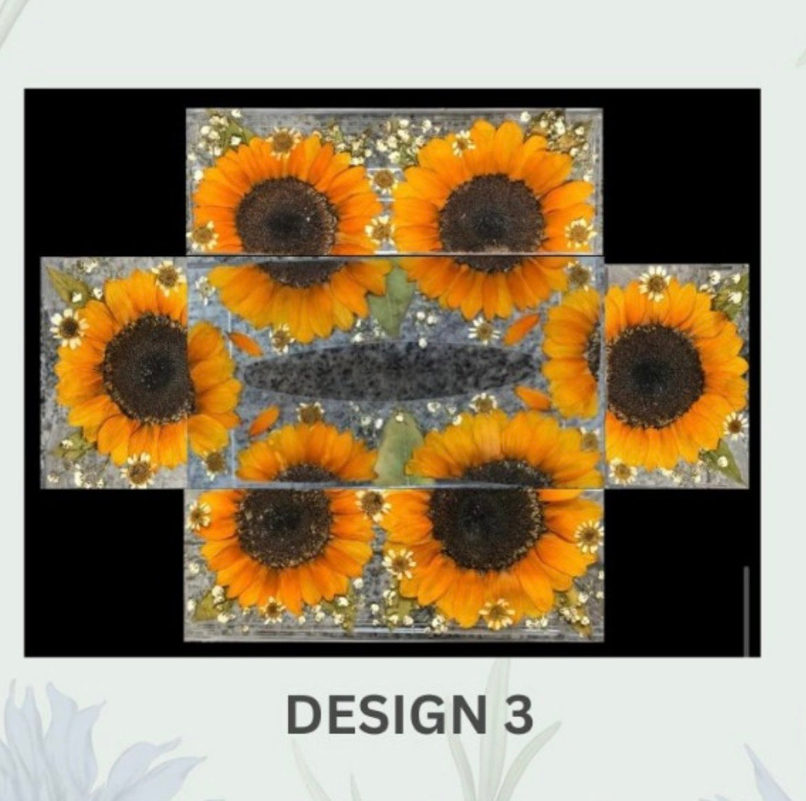 Custom Pressed Flower Tissue Box