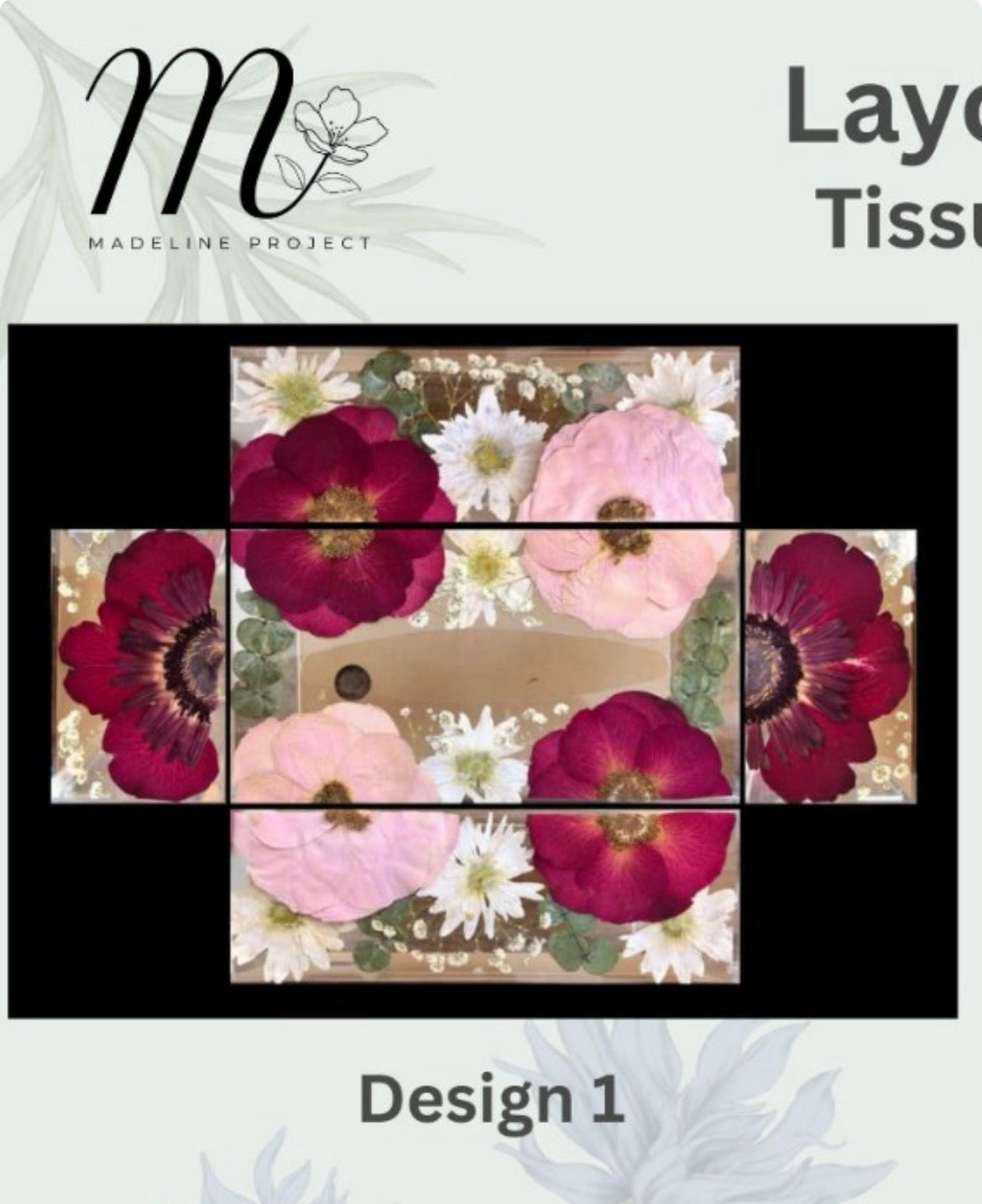 Custom Pressed Flower Tissue Box