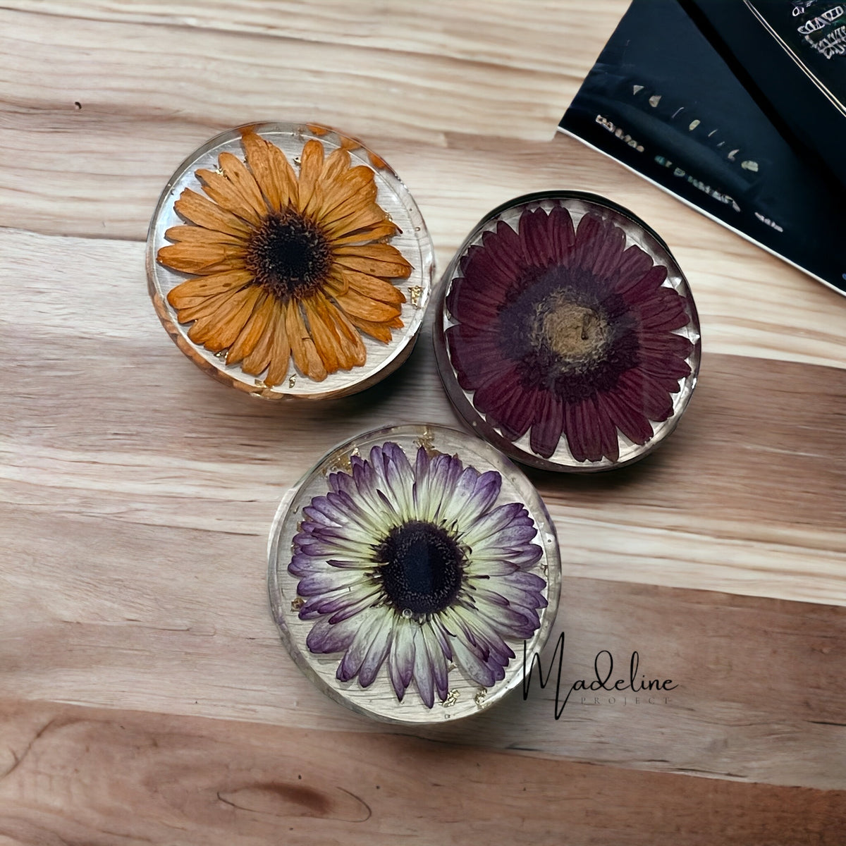 Custom 3D Flower Resin Coaster 10cm
