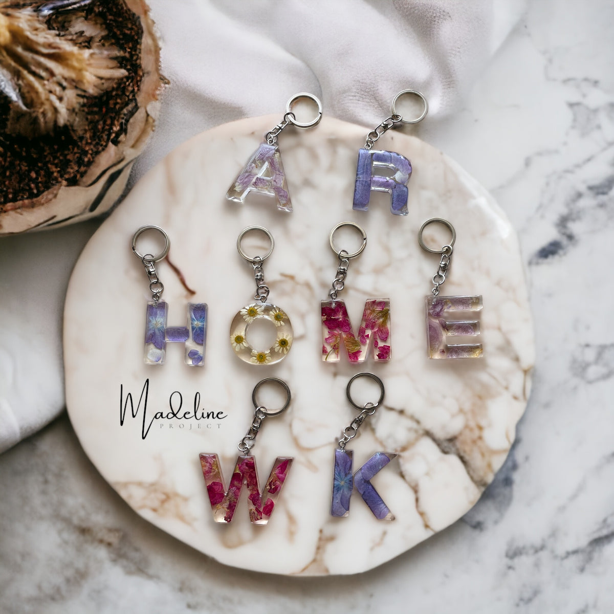 Custom Alphabet Resin Keychain