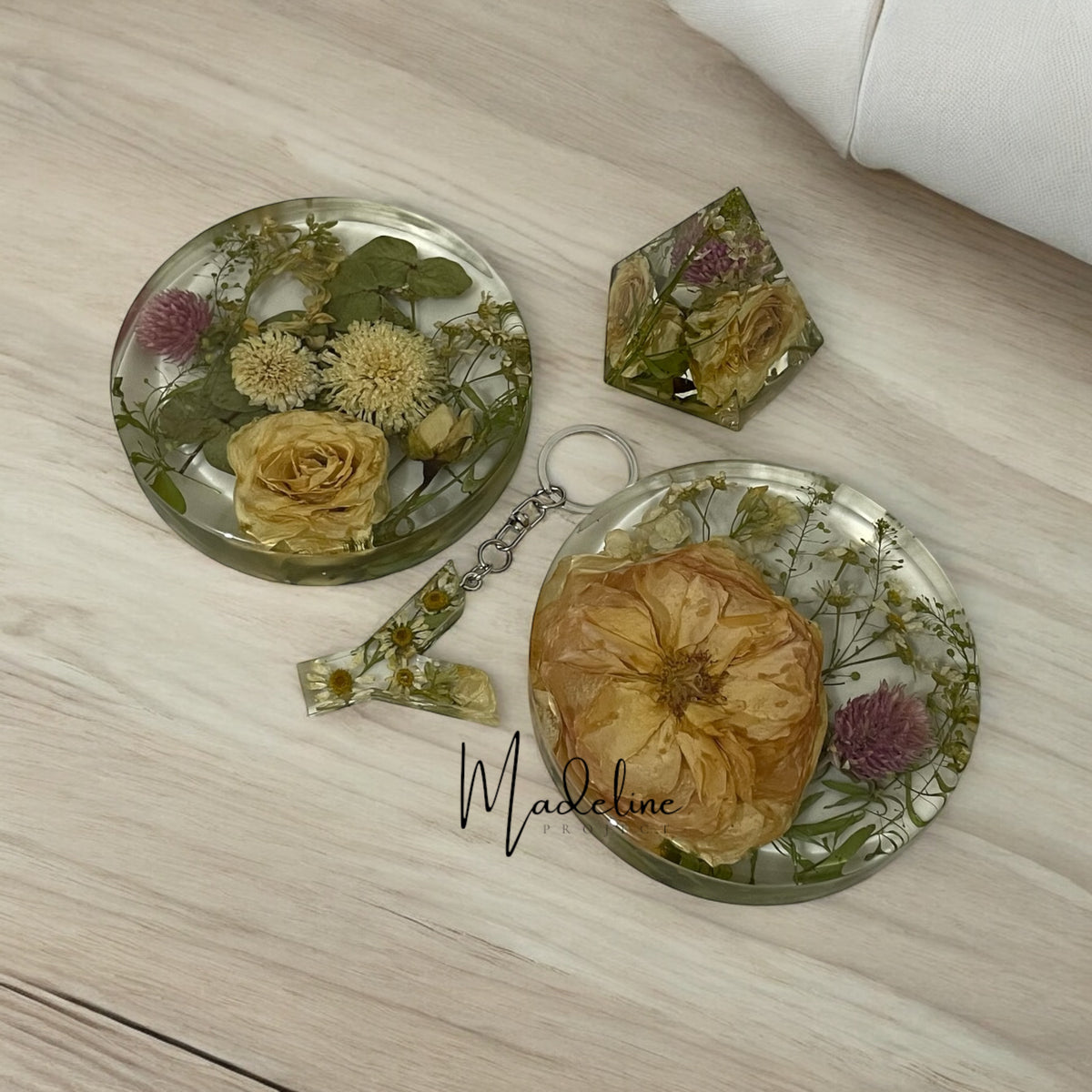 Custom 3D Flower Resin Coaster 10cm