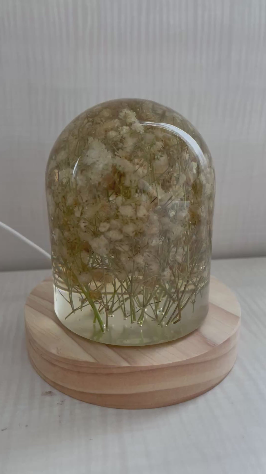Custom Flower Resin Dome Lamp