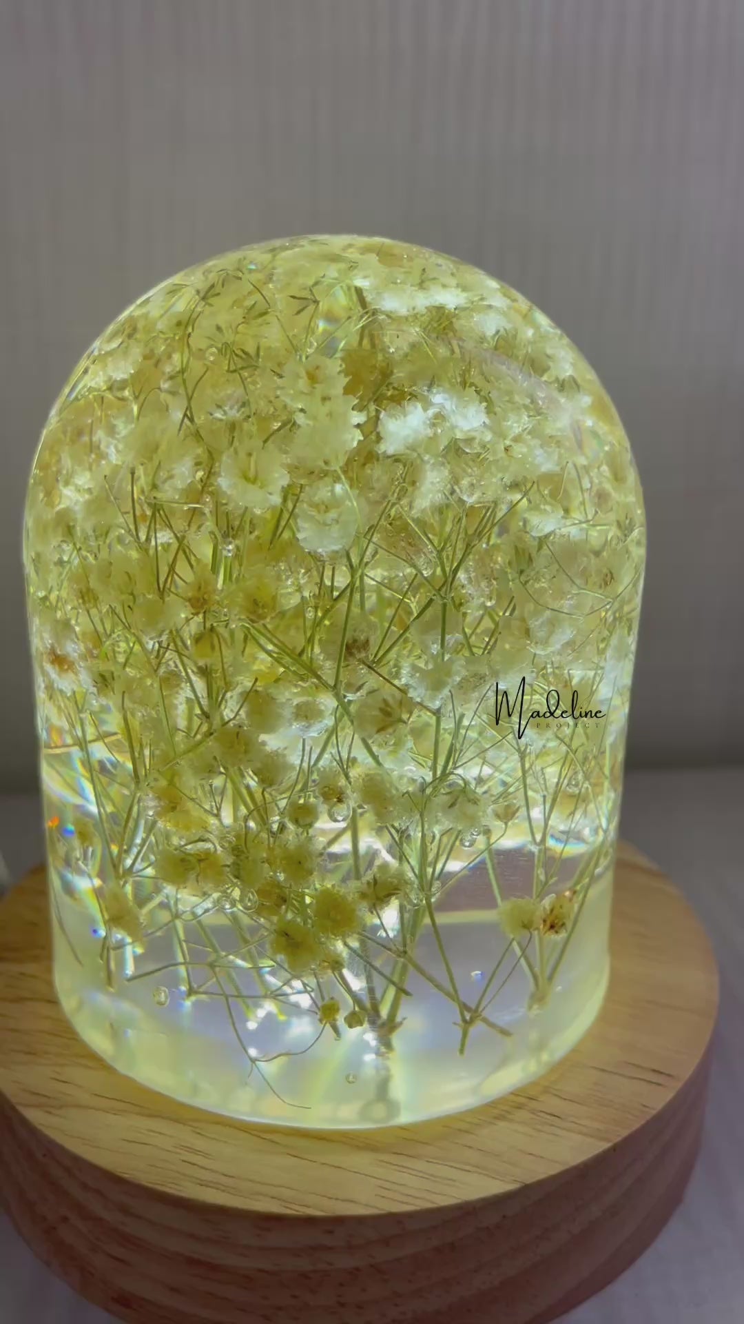 Custom Flower Resin Dome Lamp